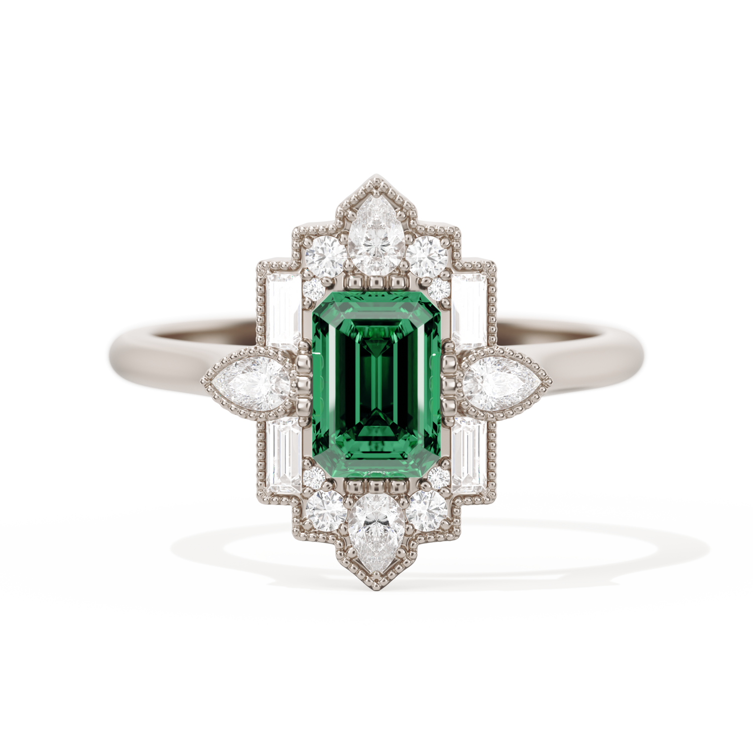 Pear Deco with 6x4 Emerald Cut
