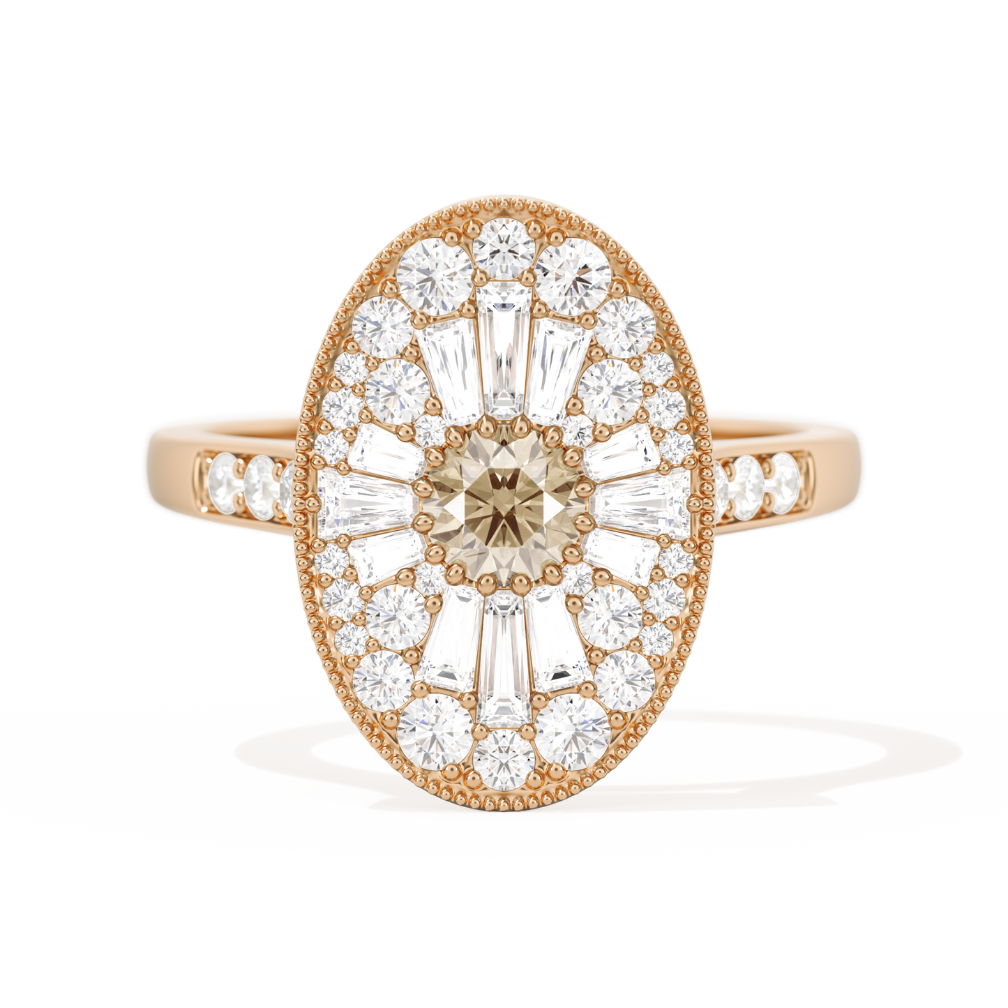 Oval Ballerina Round Center 0.35 ctw