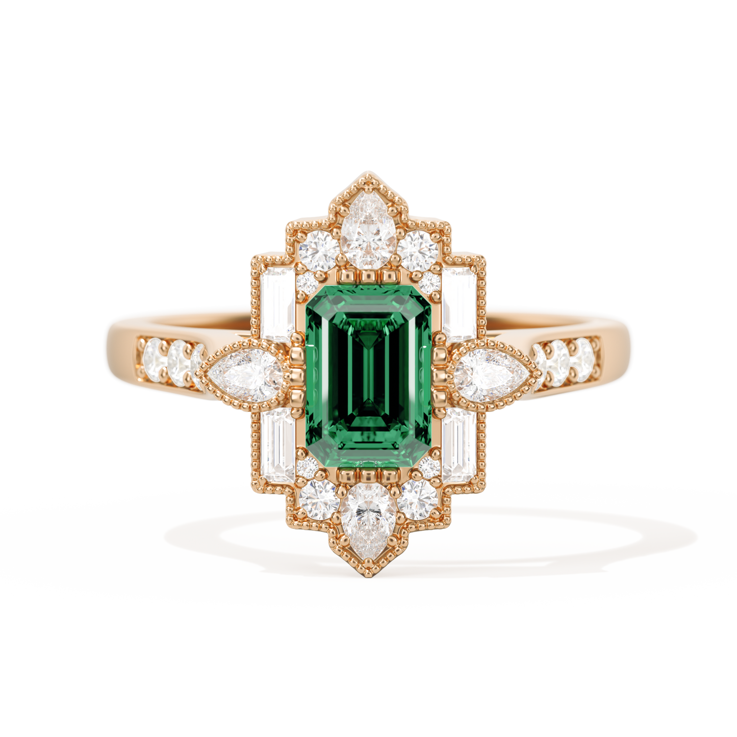 Pear Deco with 6x4 Emerald Cut
