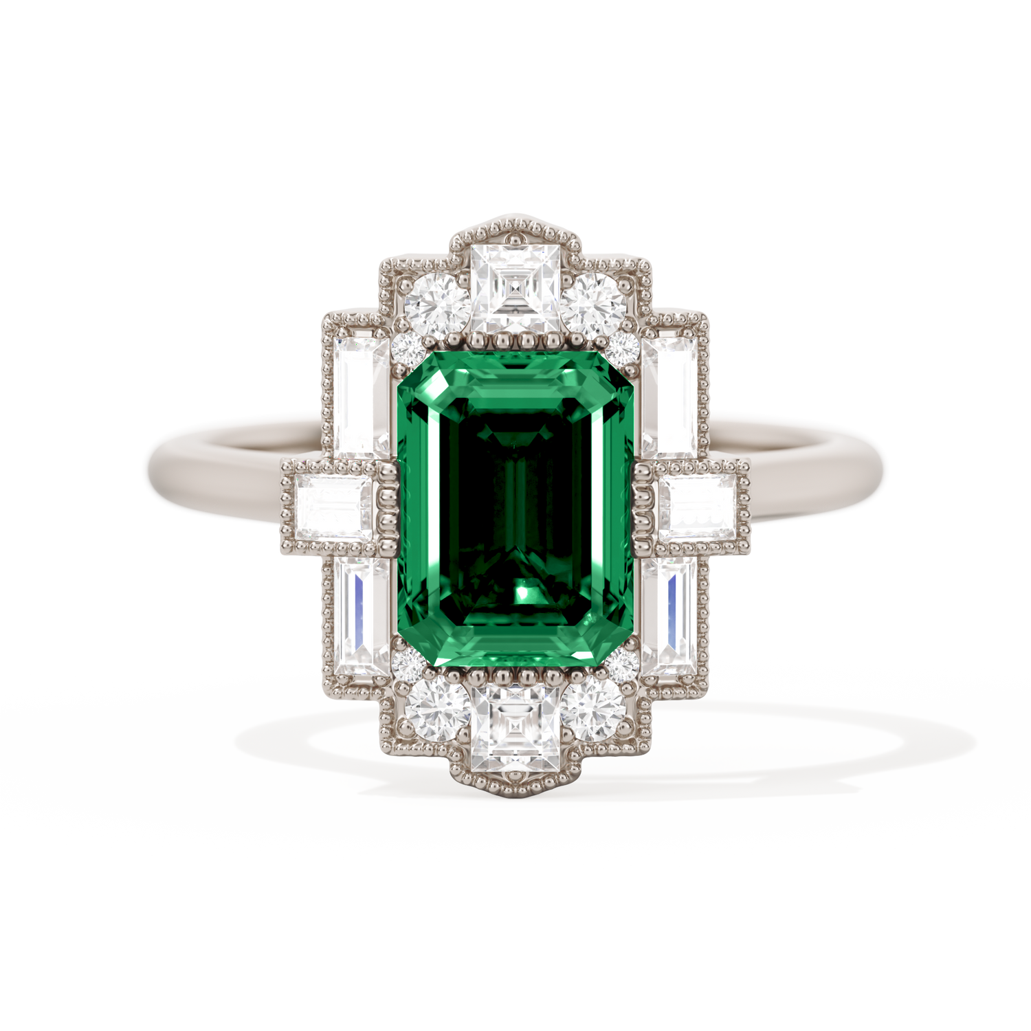Rectangular Deco with 8x6 Emerald Cut