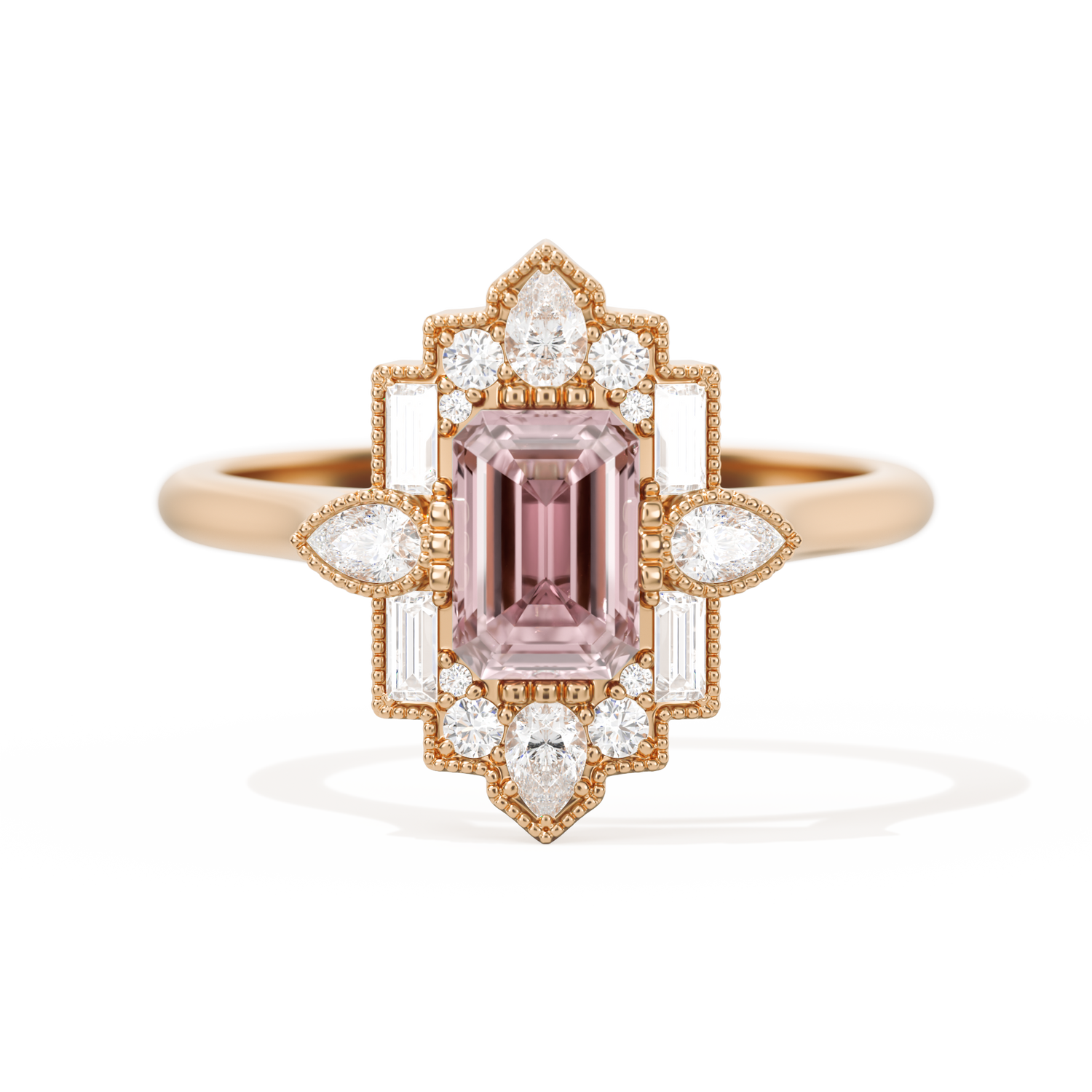 Pear Deco with 6x4 Emerald Cut