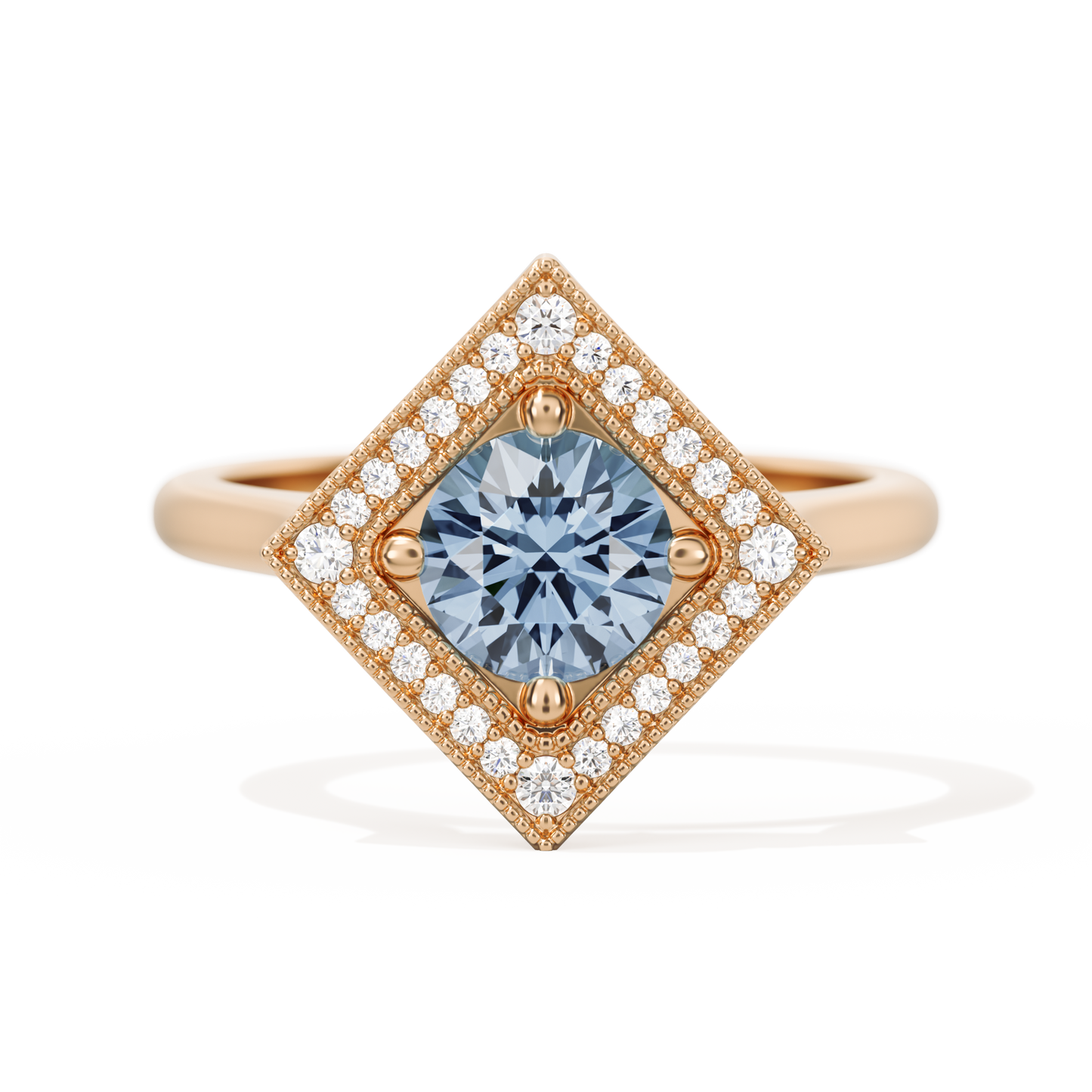 Diamond Shape Halo Round