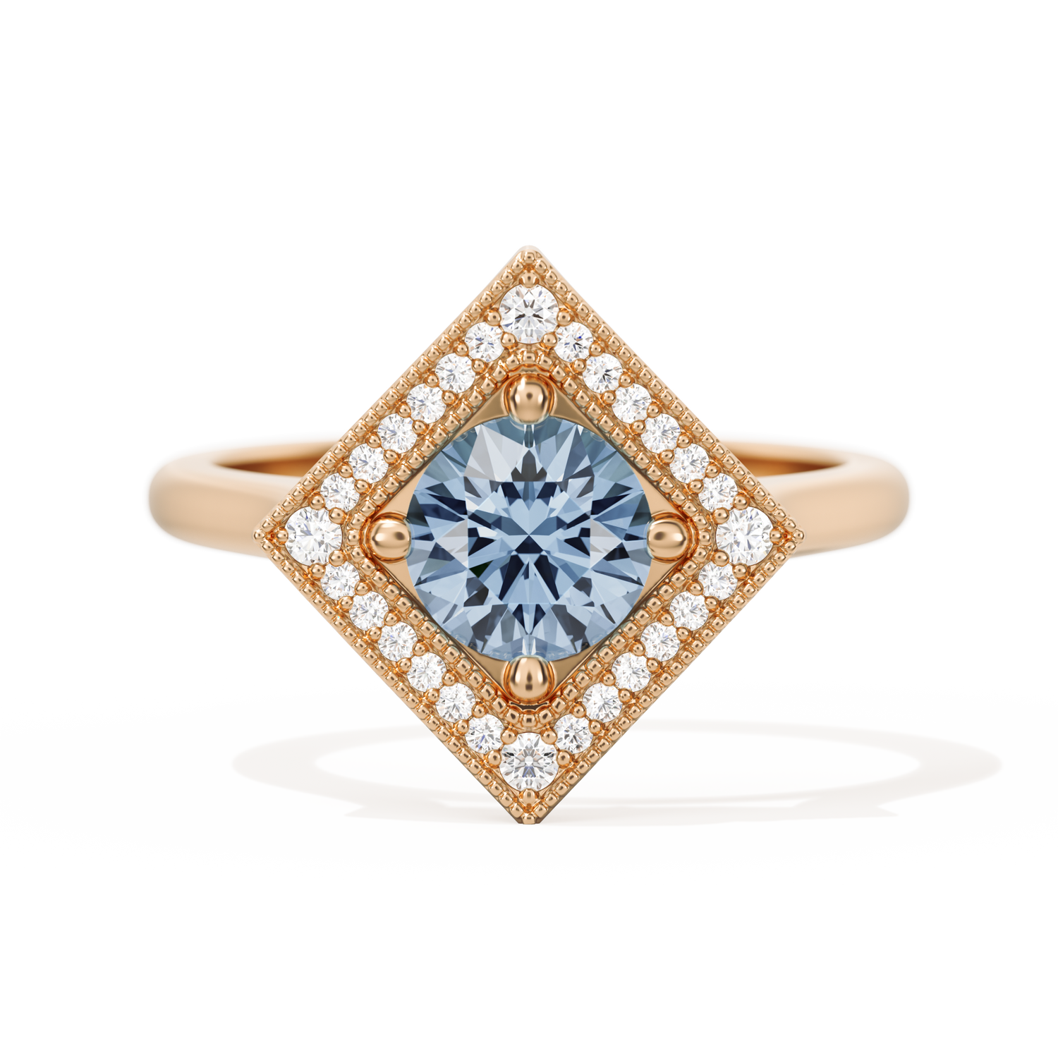 Diamond Shape Halo Round