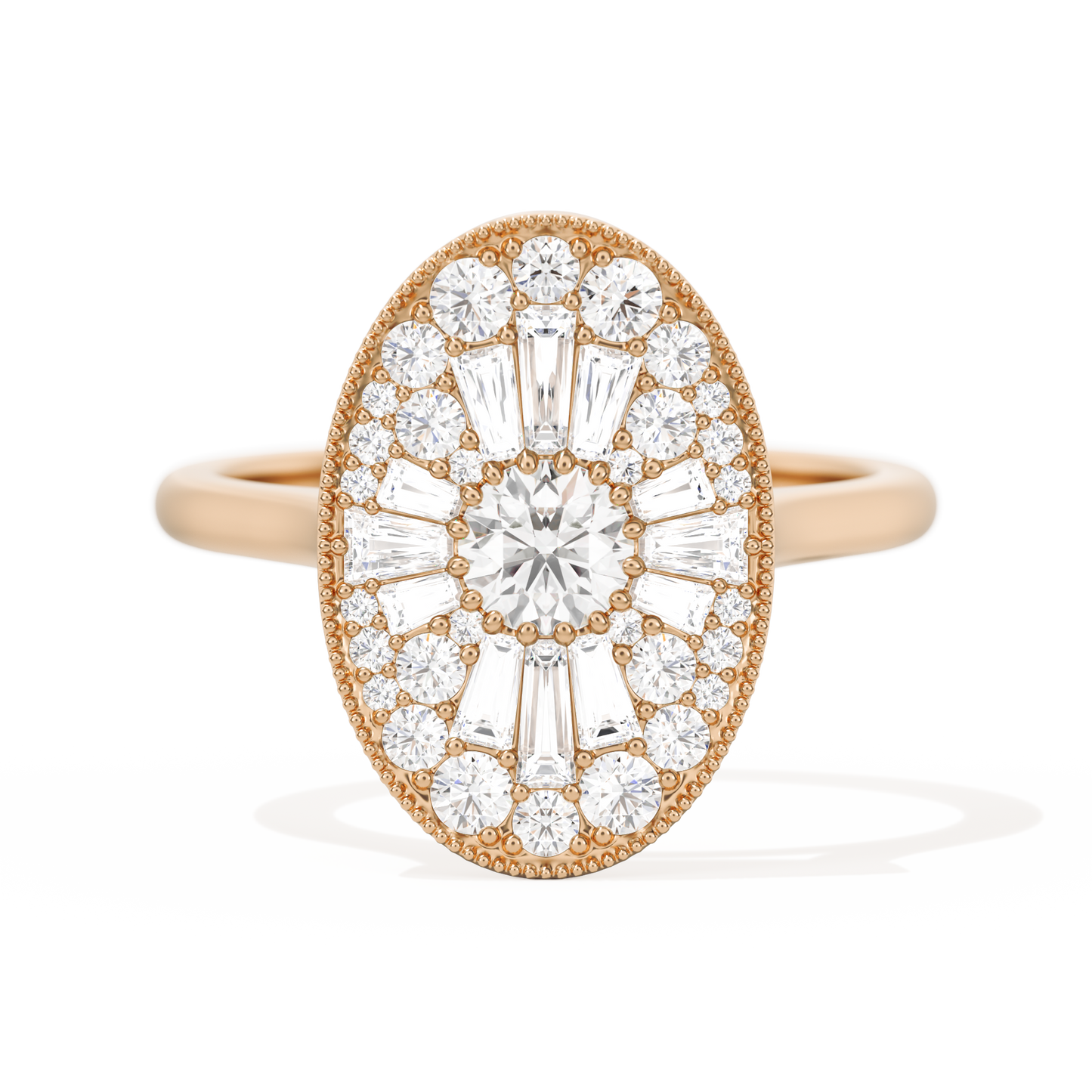 Oval Ballerina Round Center 0.35 ctw