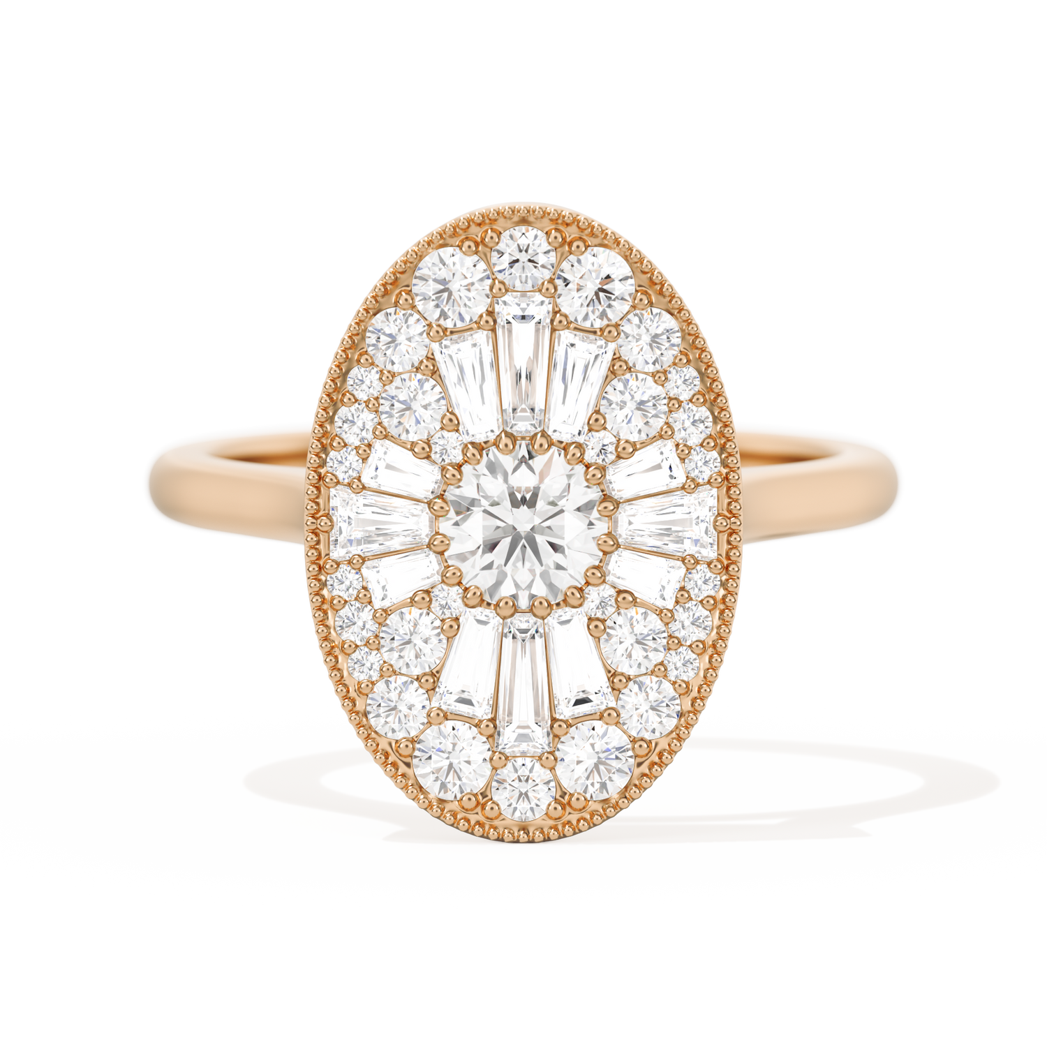 Oval Ballerina Round Center 0.35 ctw