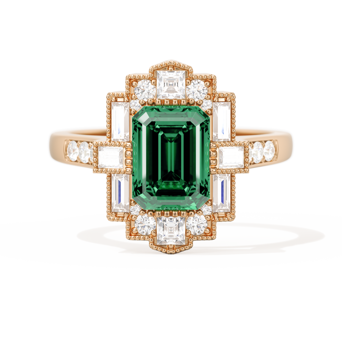 Rectangular Deco with 8x6 Emerald Cut