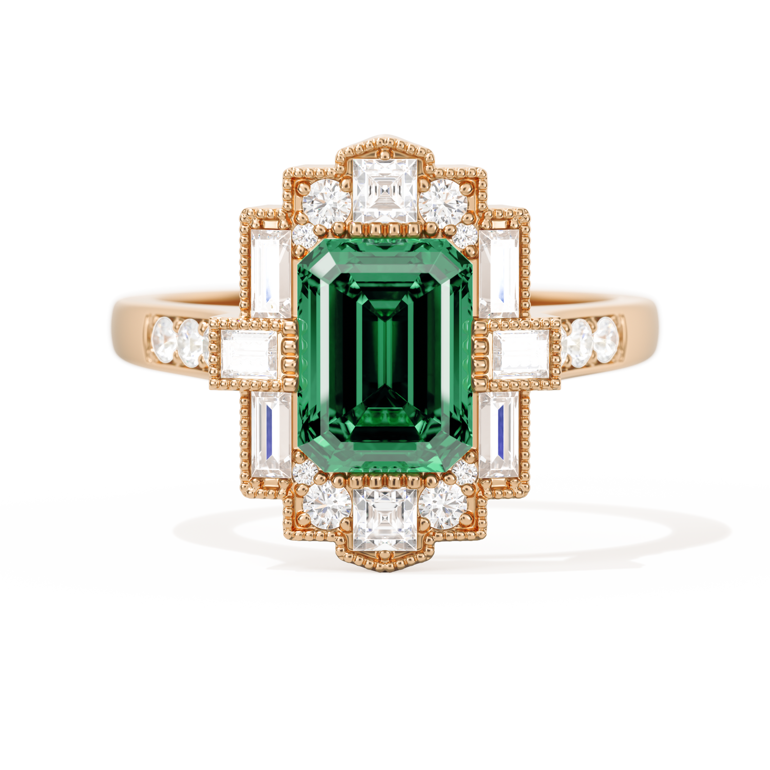 Rectangular Deco with 8x6 Emerald Cut