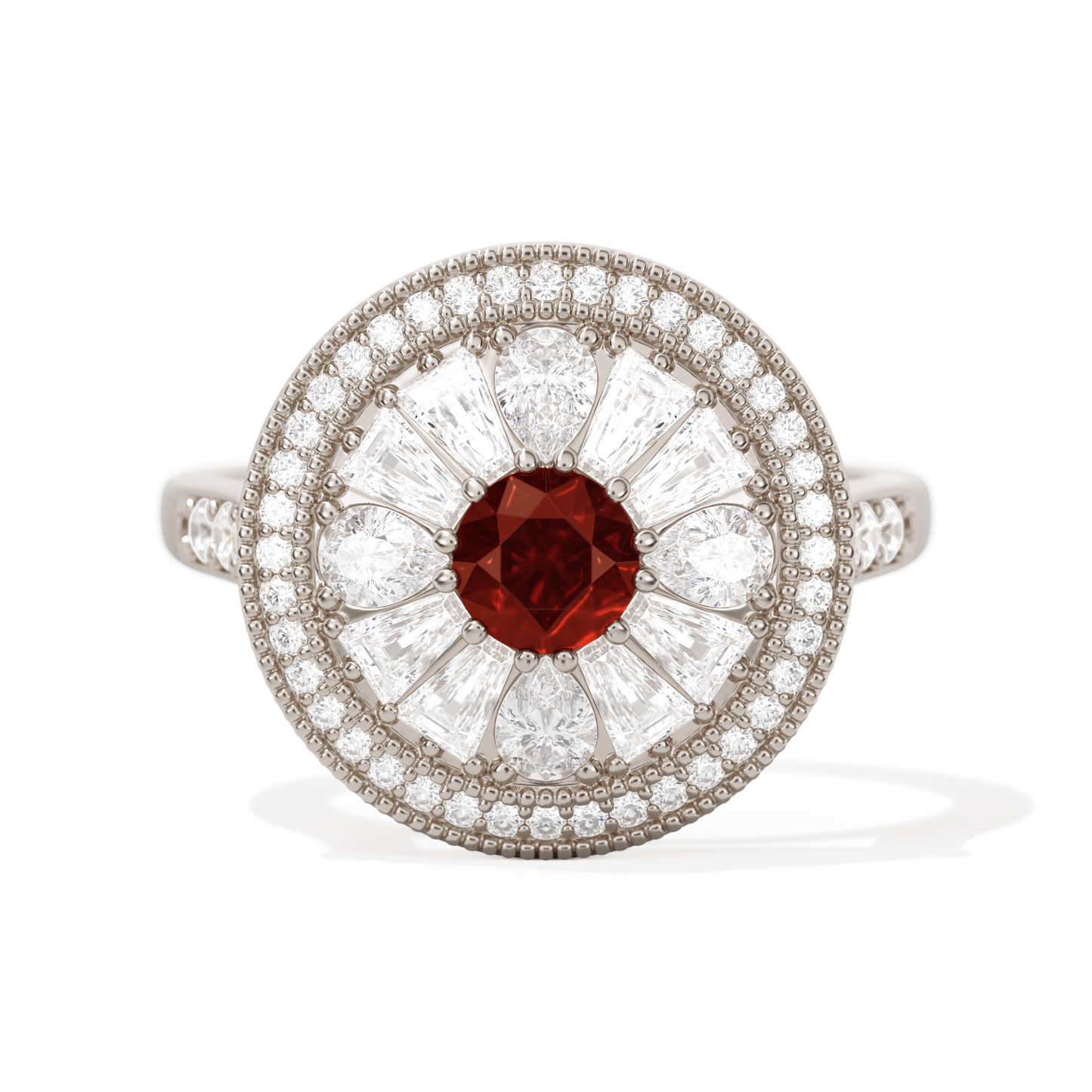 Pear & Baguette Round with Halo