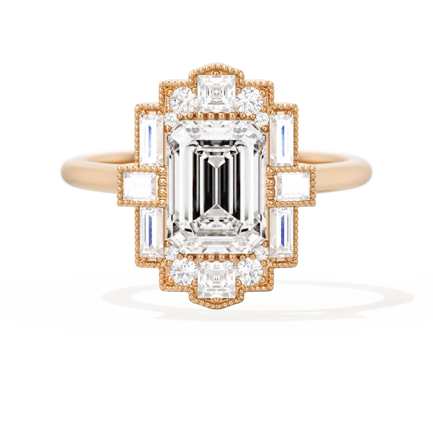 Rectangular Deco with 8x6 Emerald Cut