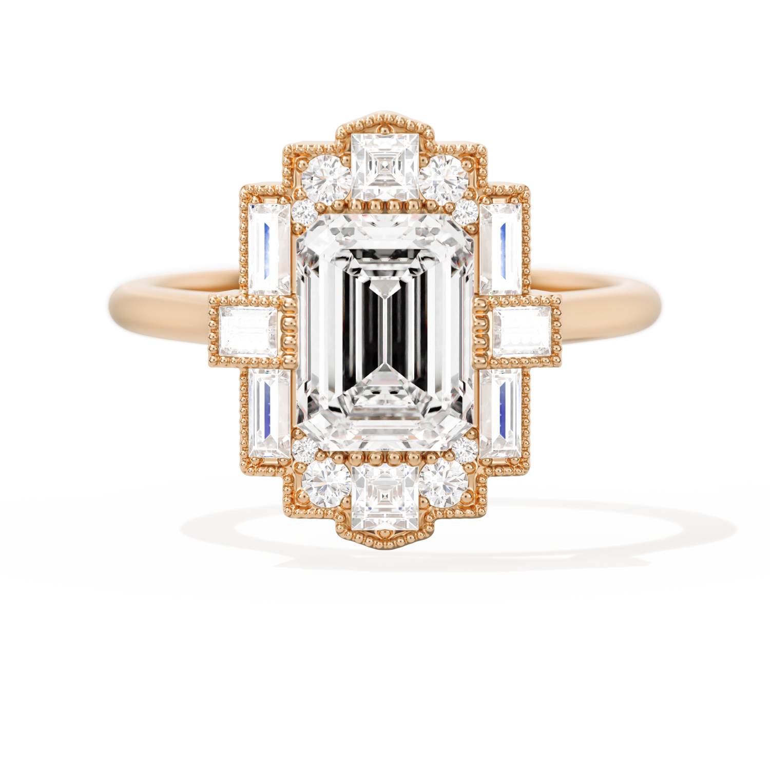 Rectangular Deco with 8x6 Emerald Cut