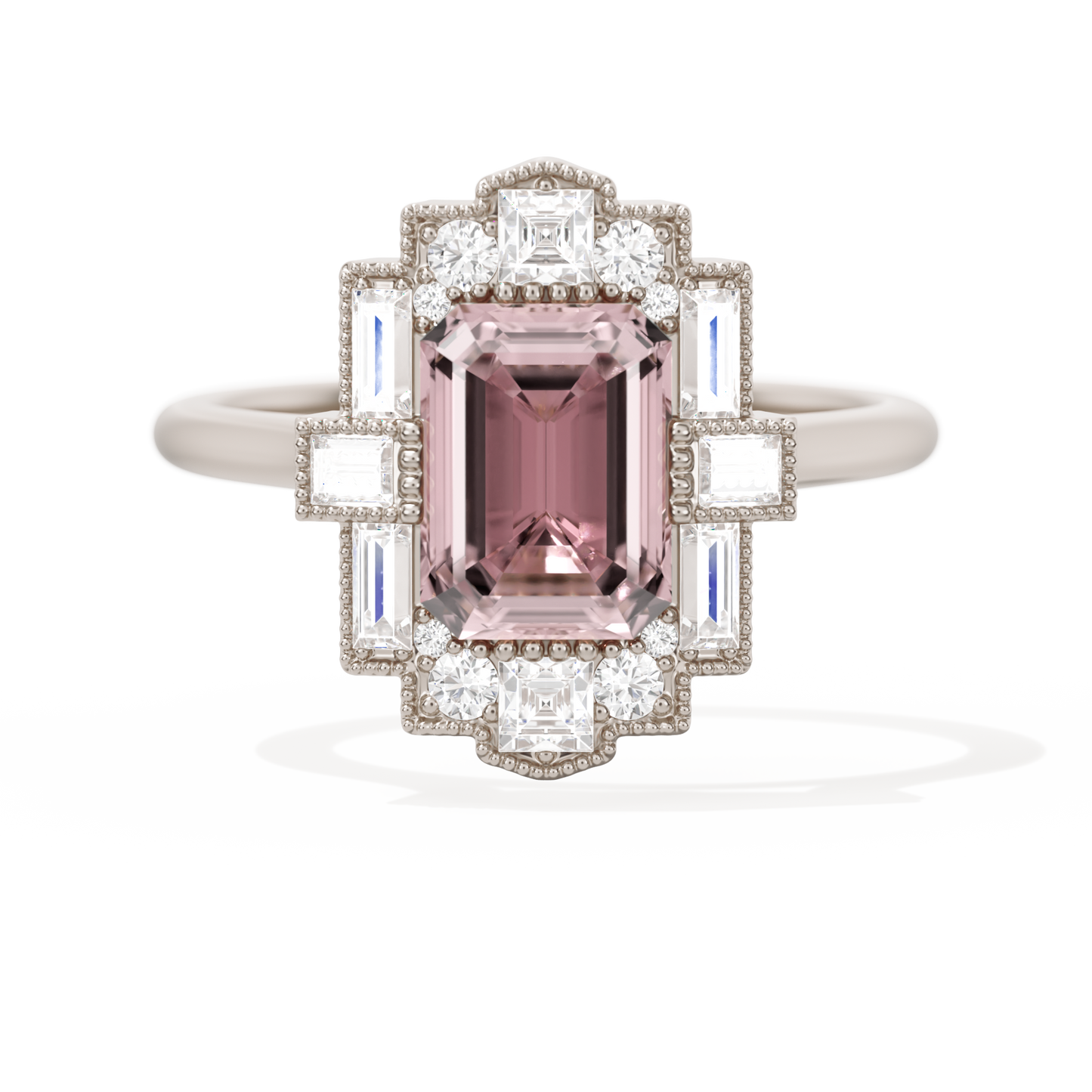 Rectangular Deco with 8x6 Emerald Cut