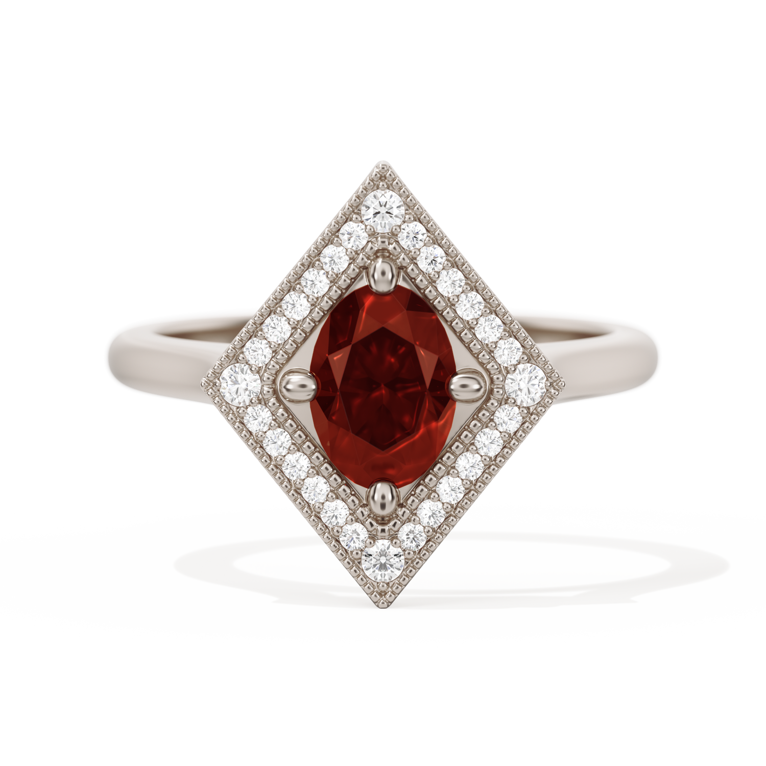 Diamond Shape Halo Oval