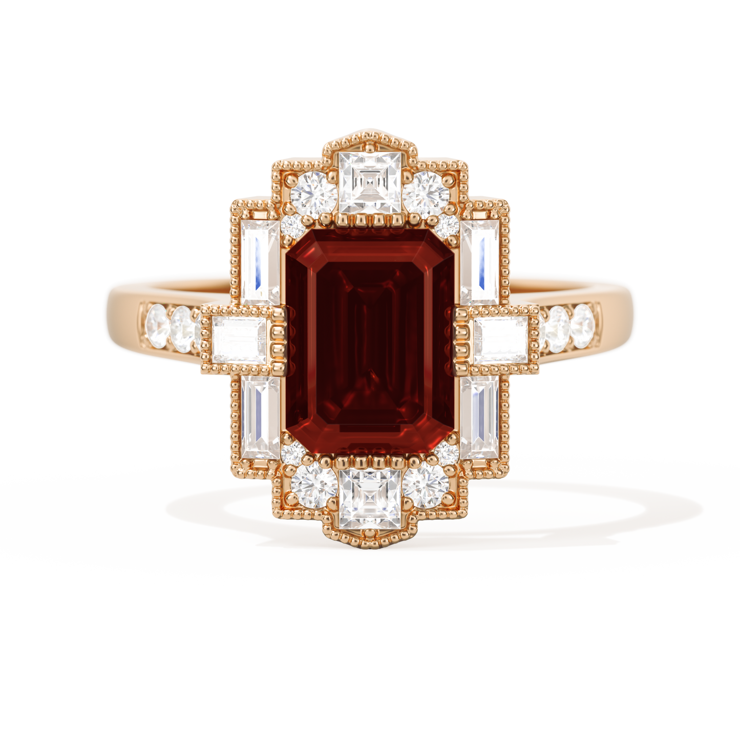 Rectangular Deco with 8x6 Emerald Cut