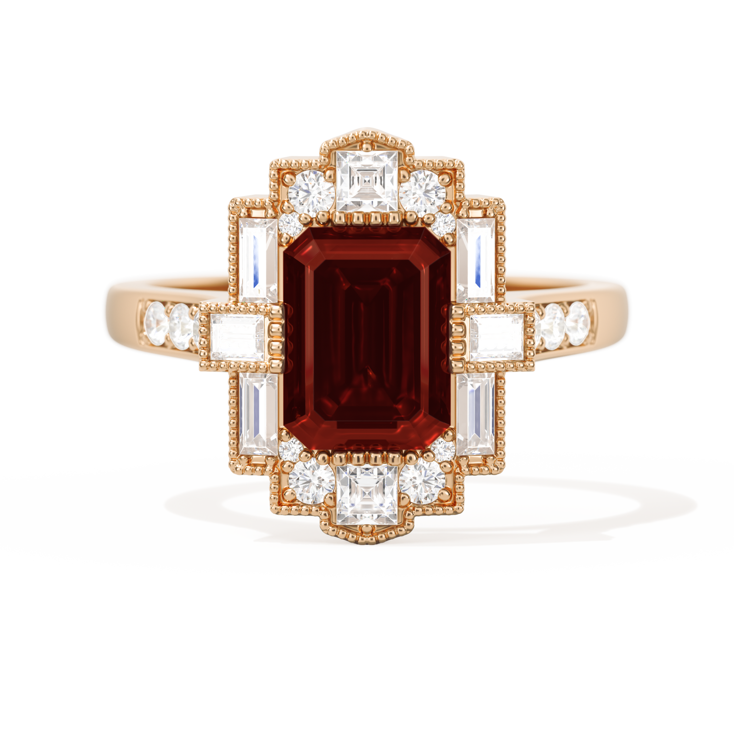 Rectangular Deco with 8x6 Emerald Cut