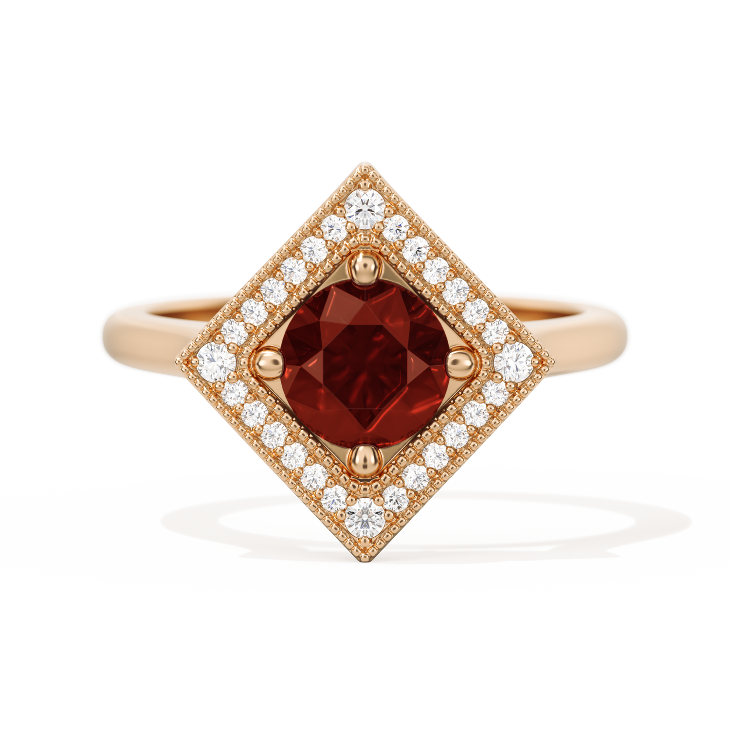 Diamond Shape Halo Round