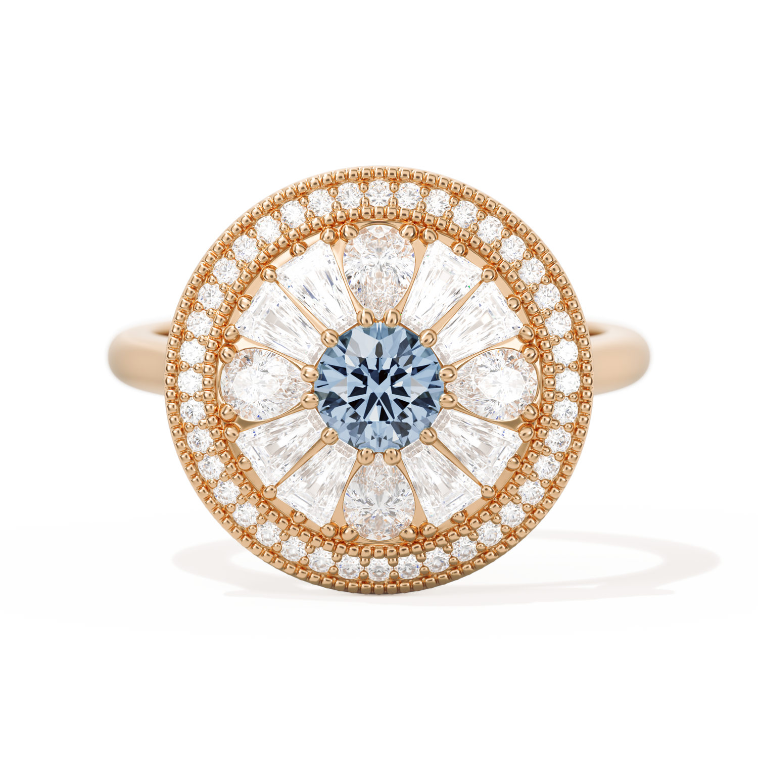 Pear & Baguette Round with Halo