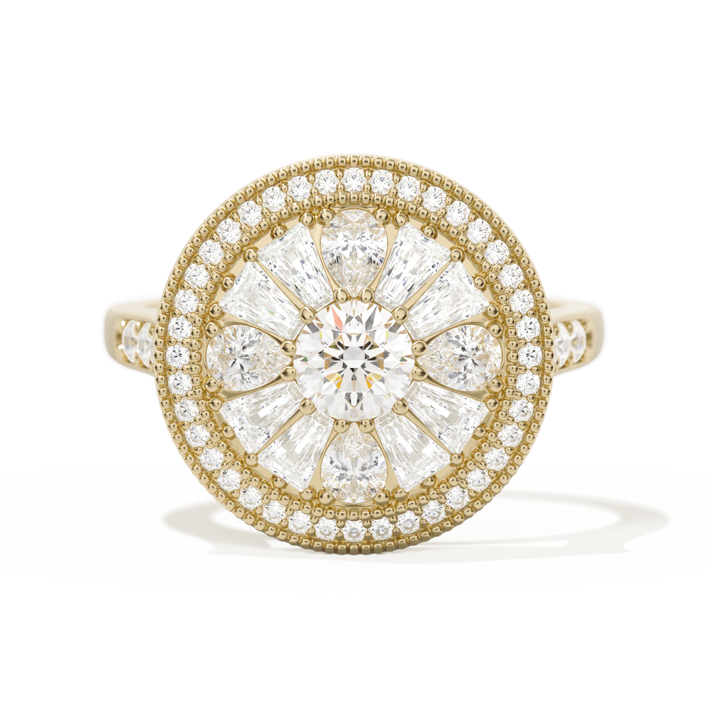 Pear & Baguette Round with Halo