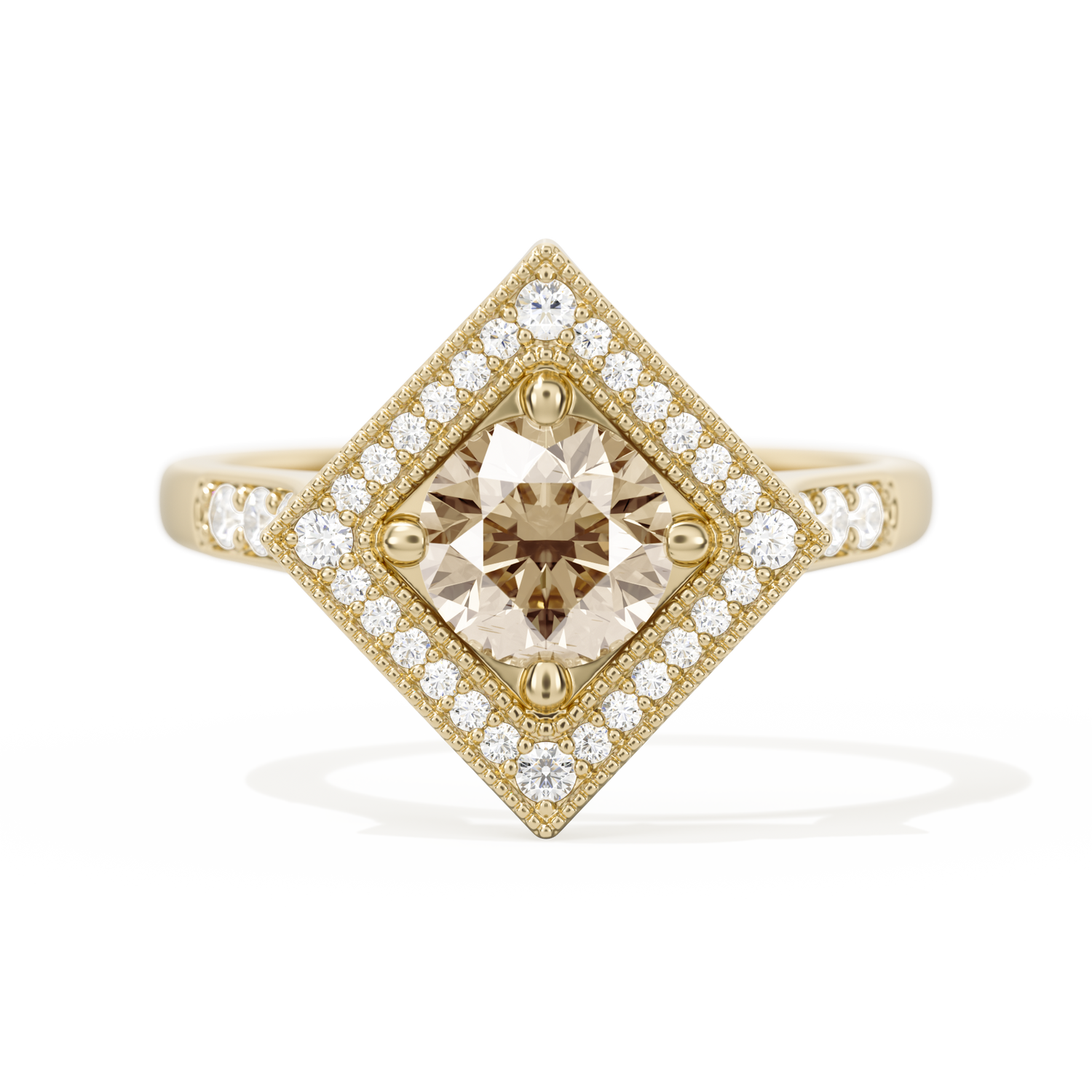 Diamond Shape Halo Round