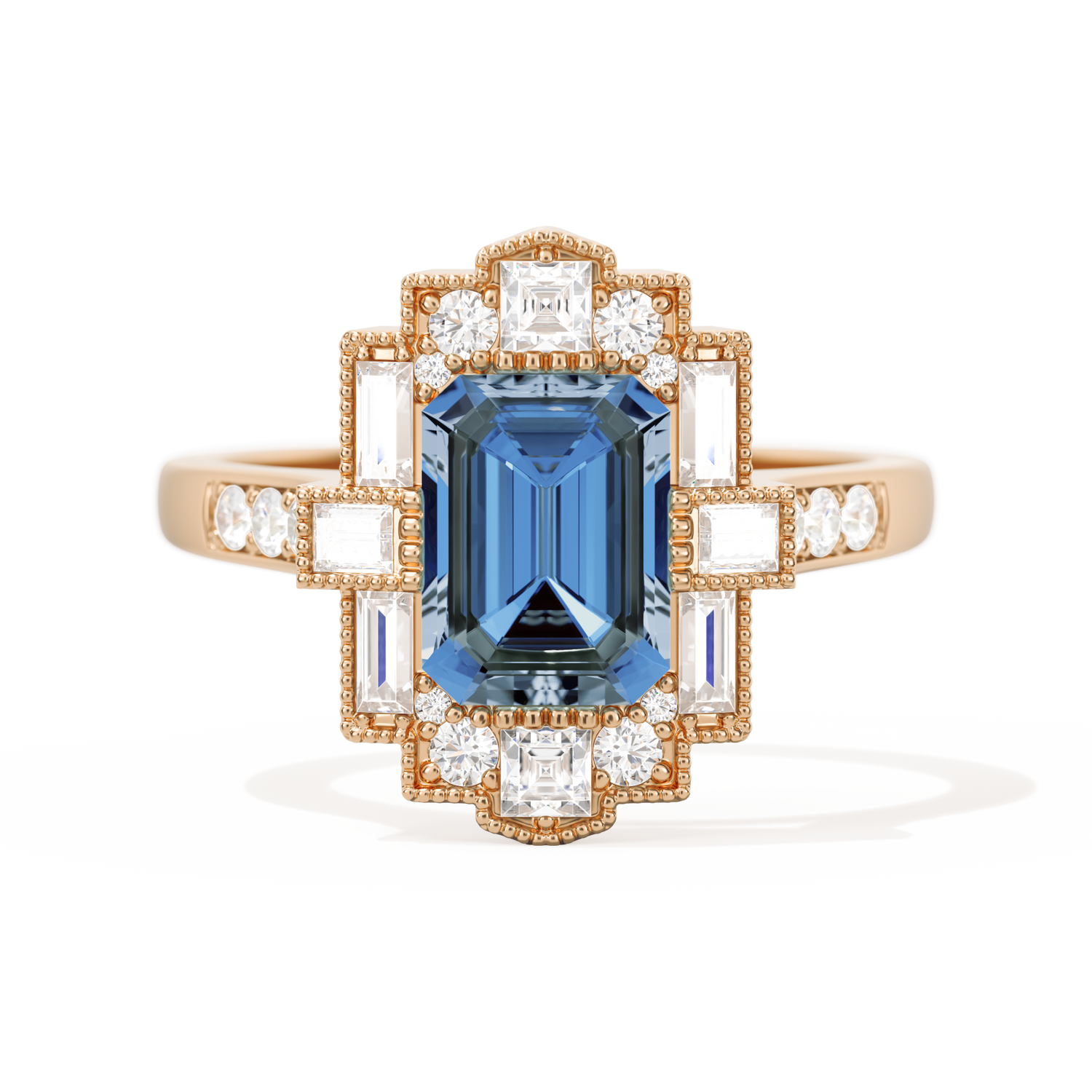 Rectangular Deco with 8x6 Emerald Cut