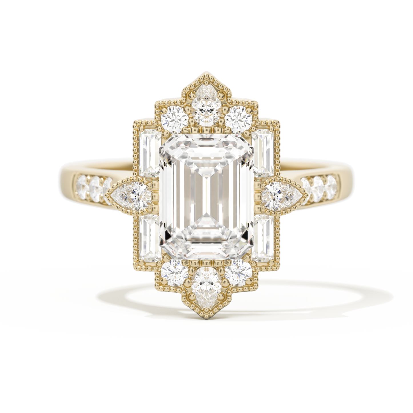 Pear Deco with 8x6 Emerald Cut