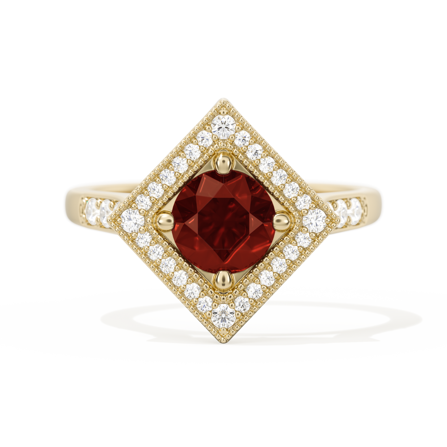 Diamond Shape Halo Round