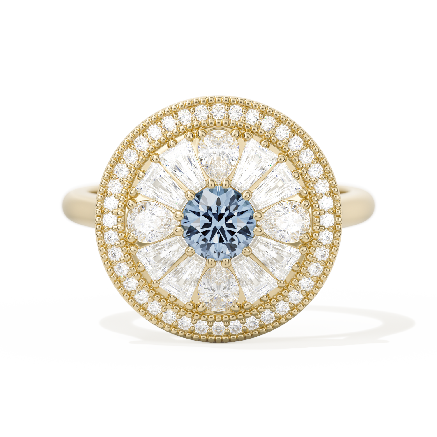 Pear & Baguette Round with Halo