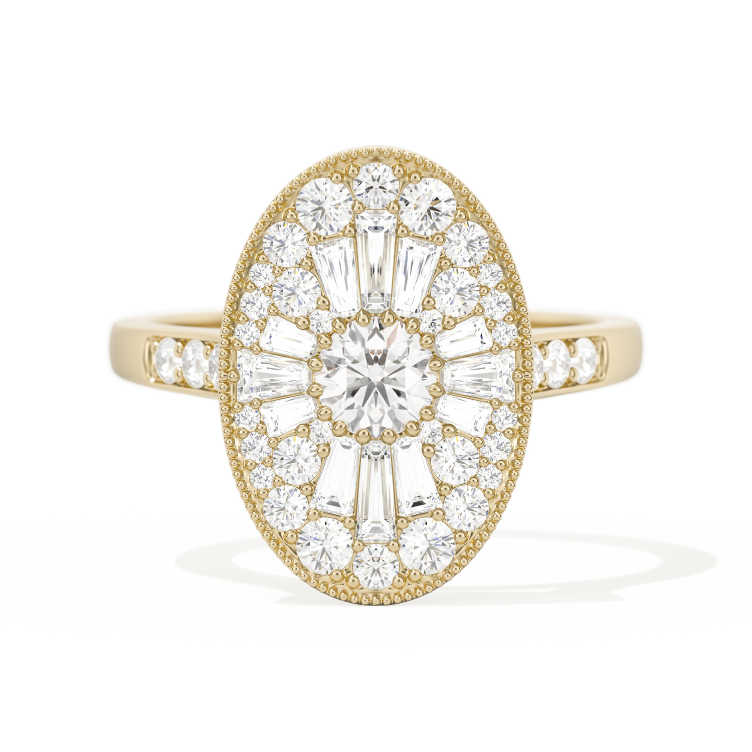 Oval Ballerina Round Center 0.35 ctw