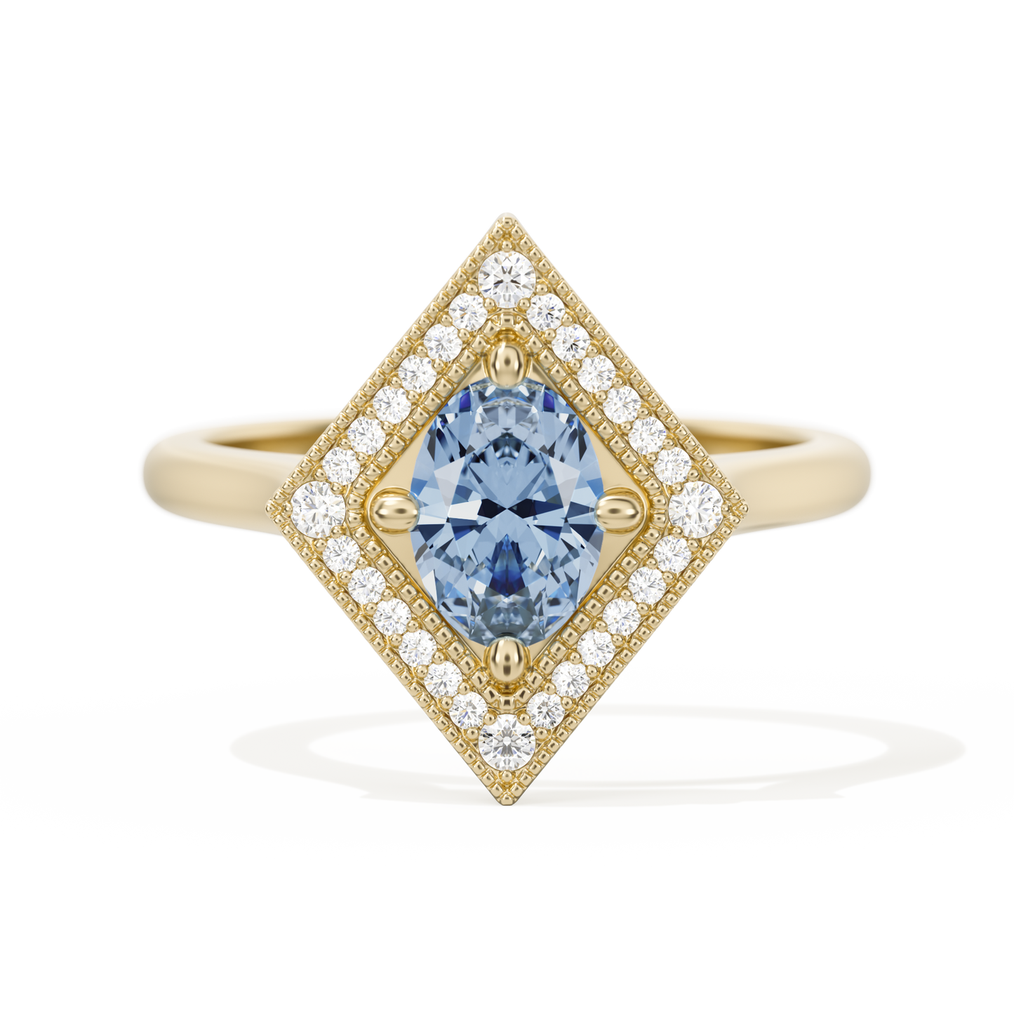 Diamond Shape Halo Oval