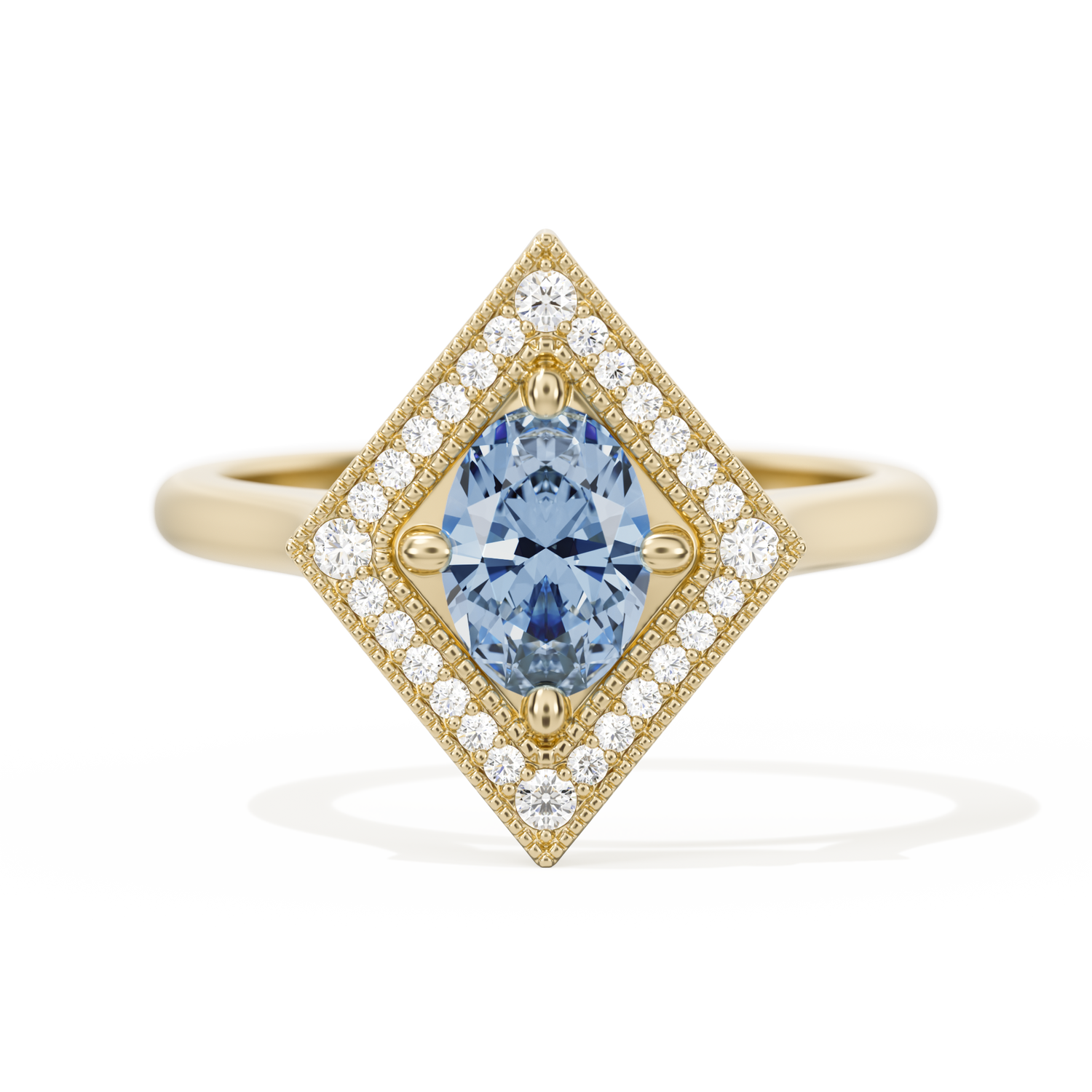 Diamond Shape Halo Oval