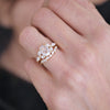 Antique Cushion Rose Cut Moissanite & Marquise Diamond Ring