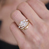 Antique Cushion Rose Cut Moissanite & Marquise Diamond Ring