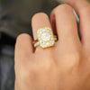 Custom Emerald Shape Carre & Oval Diamond Mosaic Ring