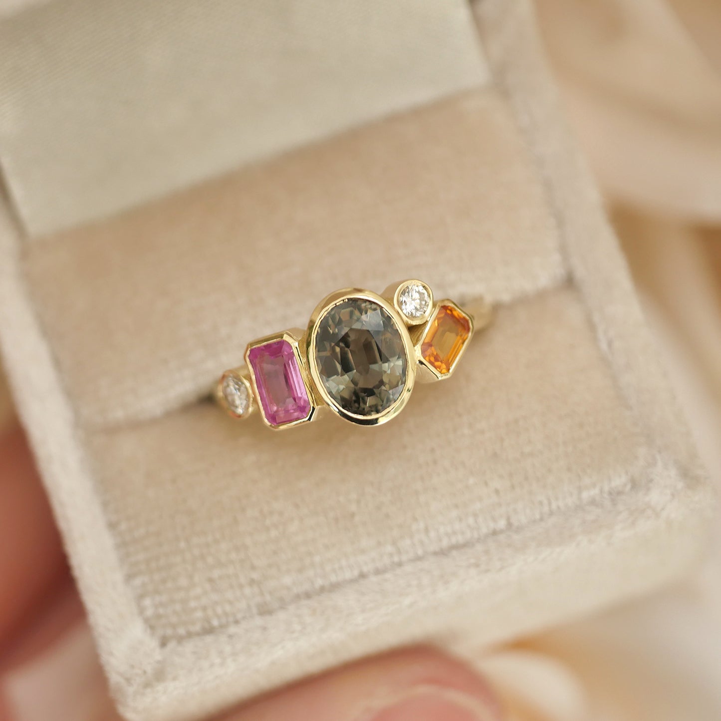 Sapphire Cluster Ring