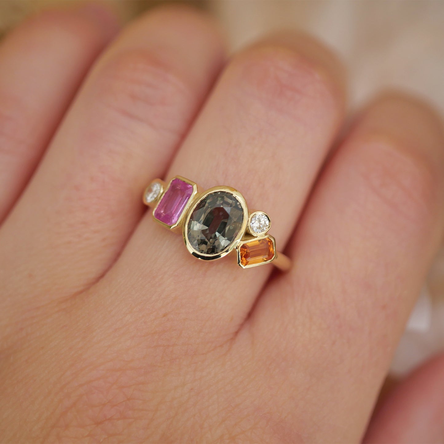 Sapphire Cluster Ring