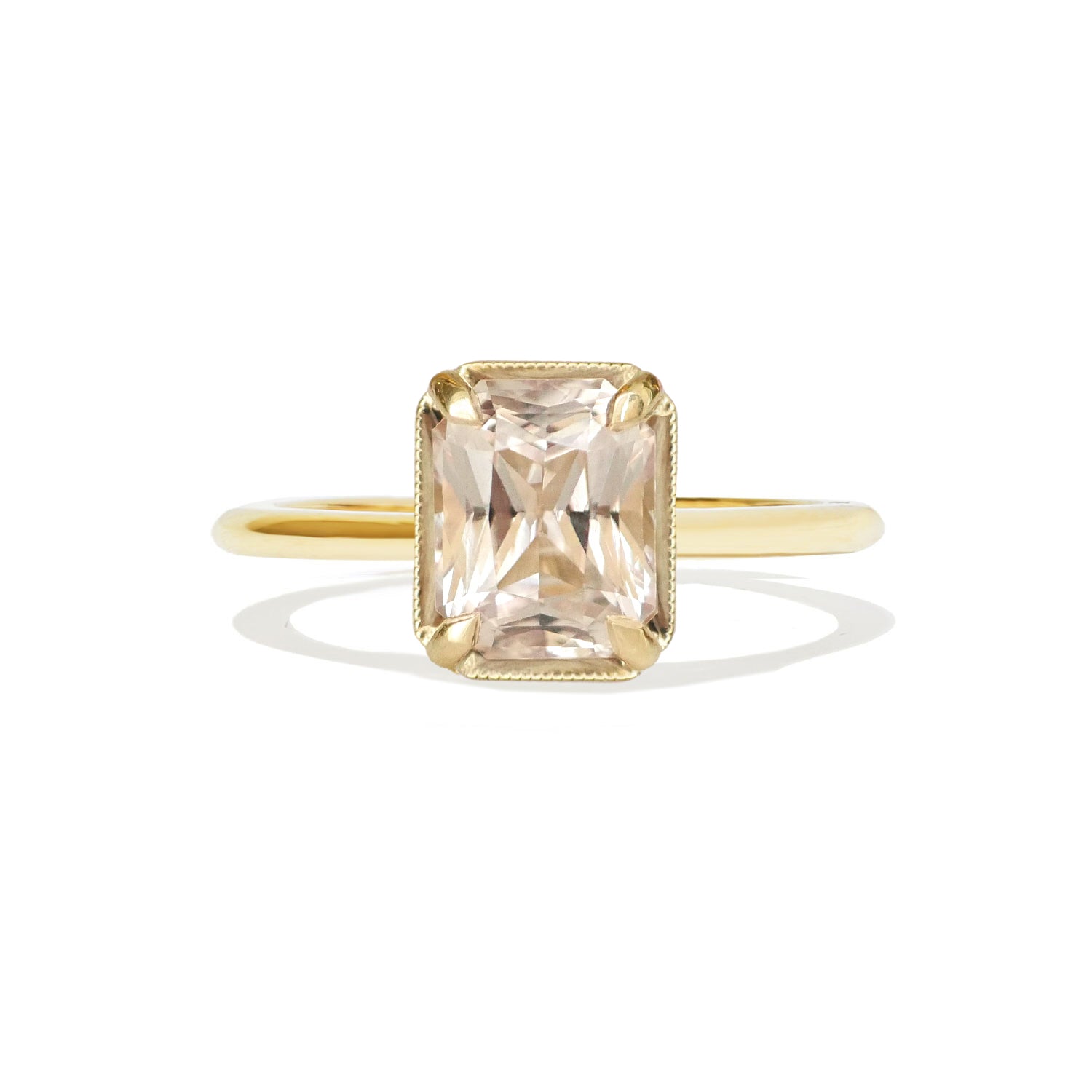 Radiant Peach Sapphire Solitaire