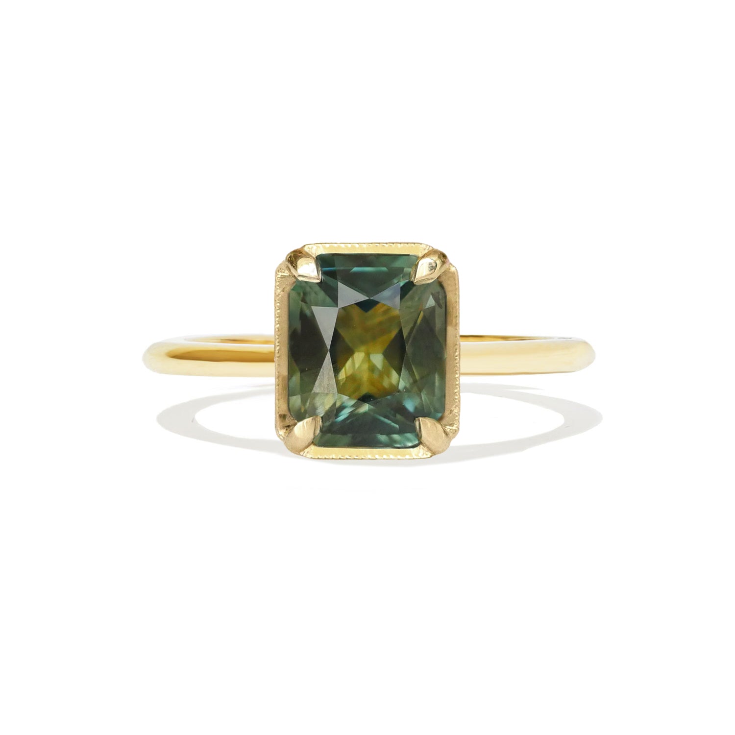 Radiant Teal Sapphire Solitaire