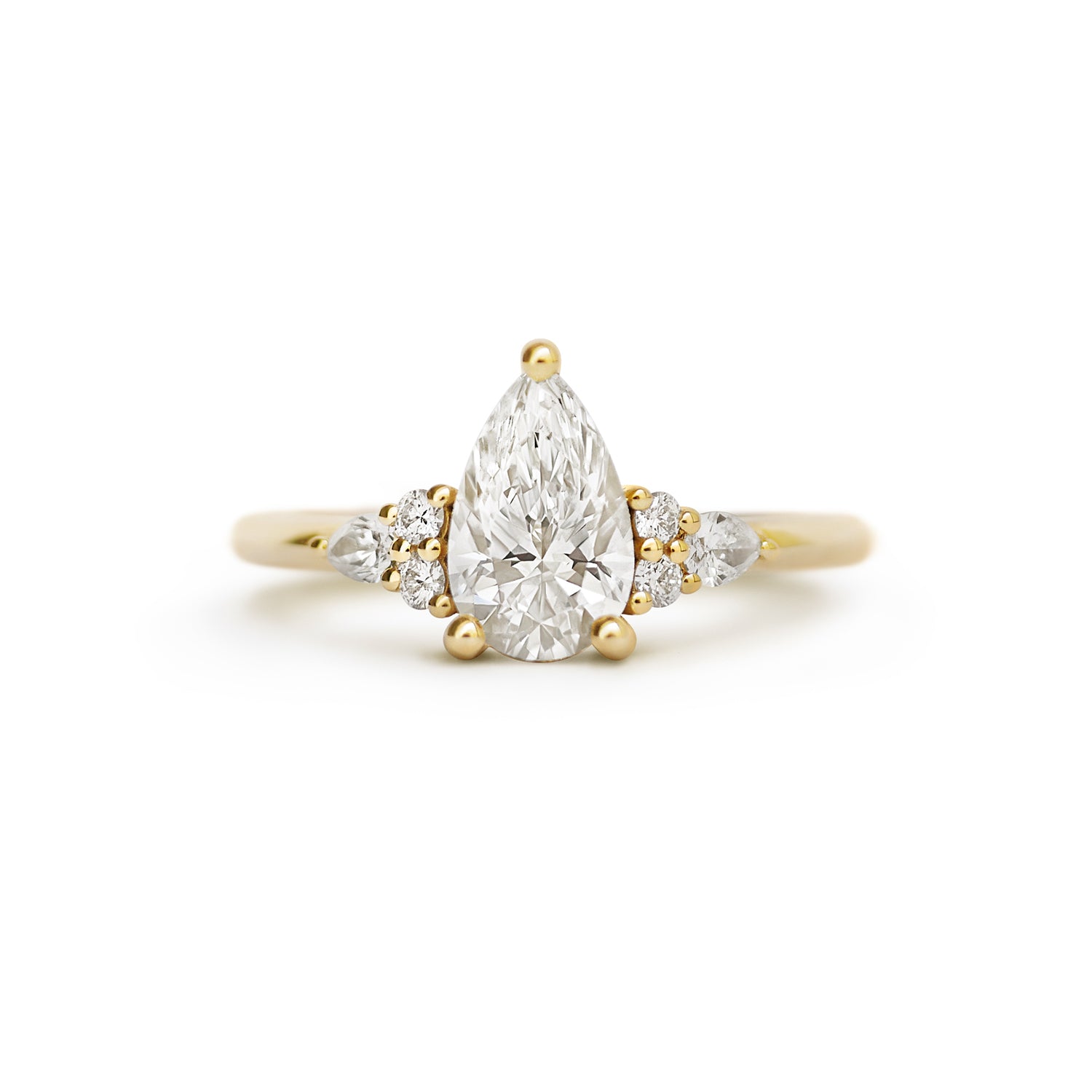 Pear Diamond Trio Ring