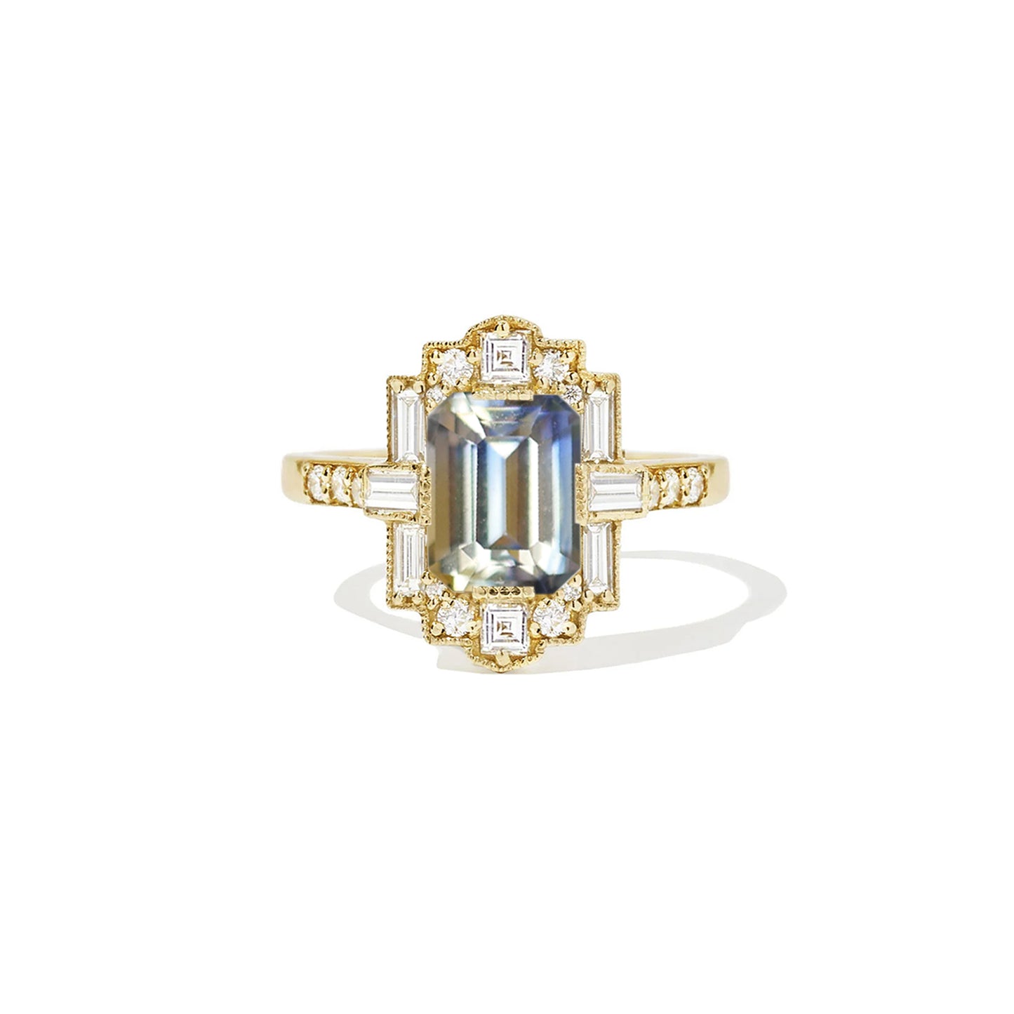 1.20 ctw Emerald Cut Bi Color Sapphire