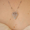 Antique Diamond Bow Pendant Necklace