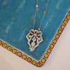 Antique Diamond Bow Pendant Necklace