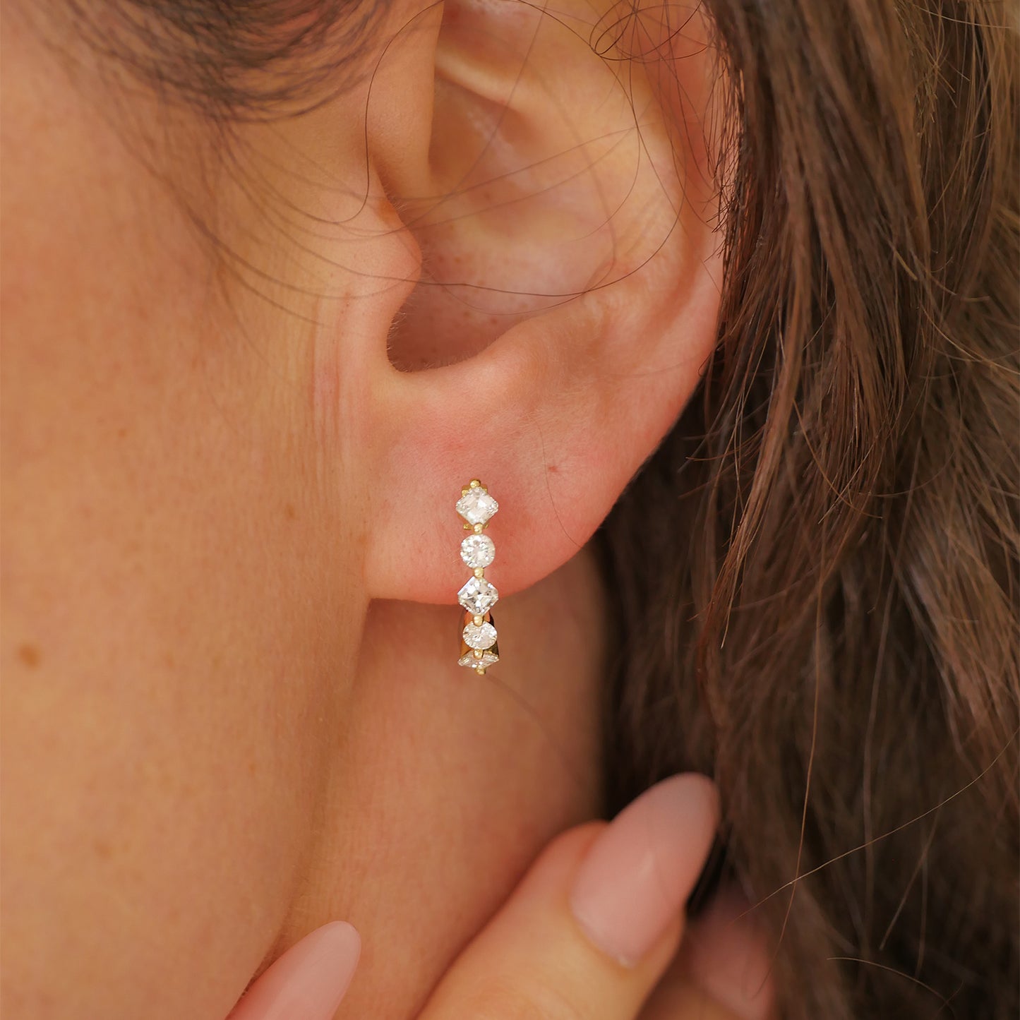 Vintange Diamond Hoop Earrings