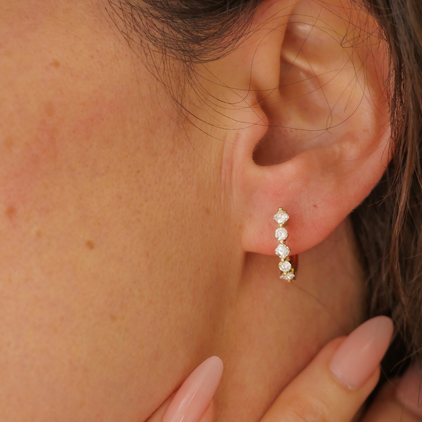 Vintange Diamond Hoop Earrings