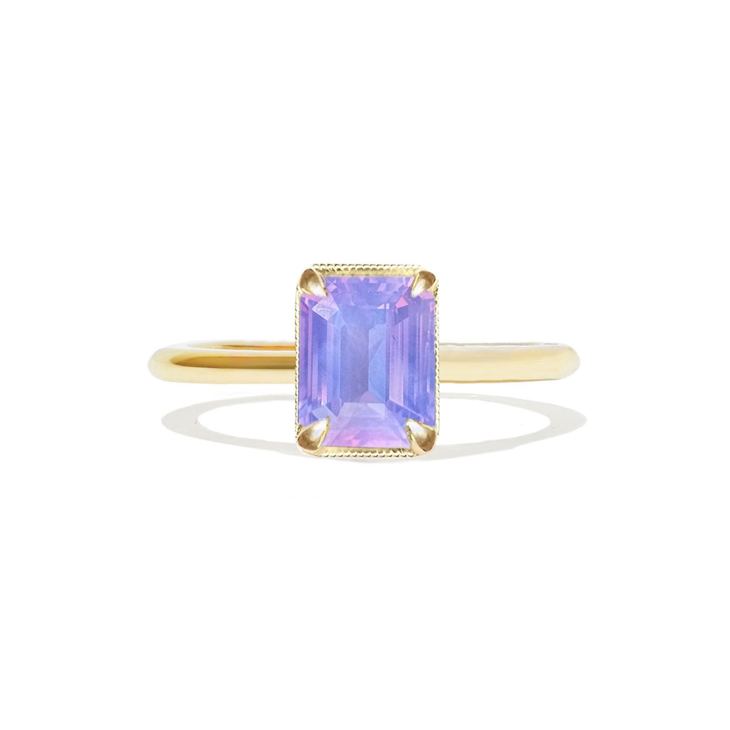 2.70 Emerald Cut Opalescent Purple Sapphire