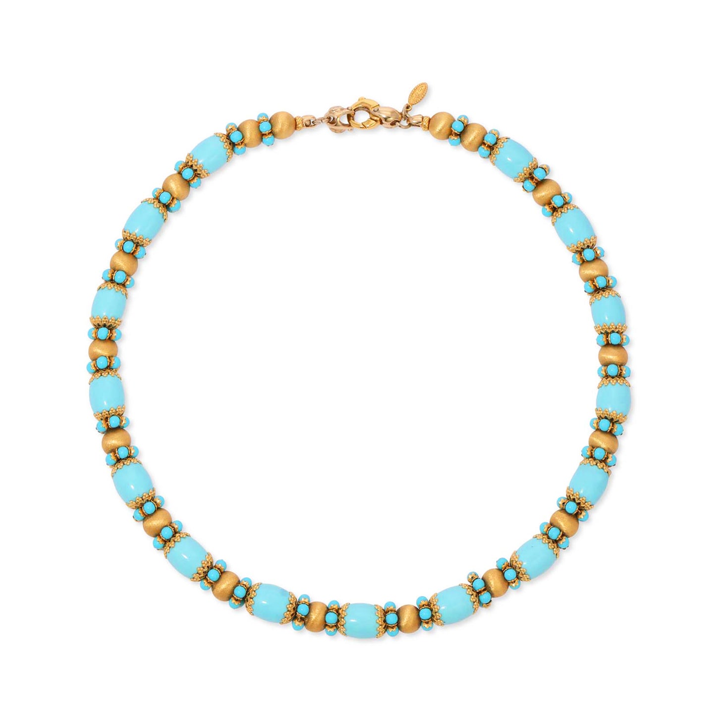 Gold and Turquoise Bead Necklace
