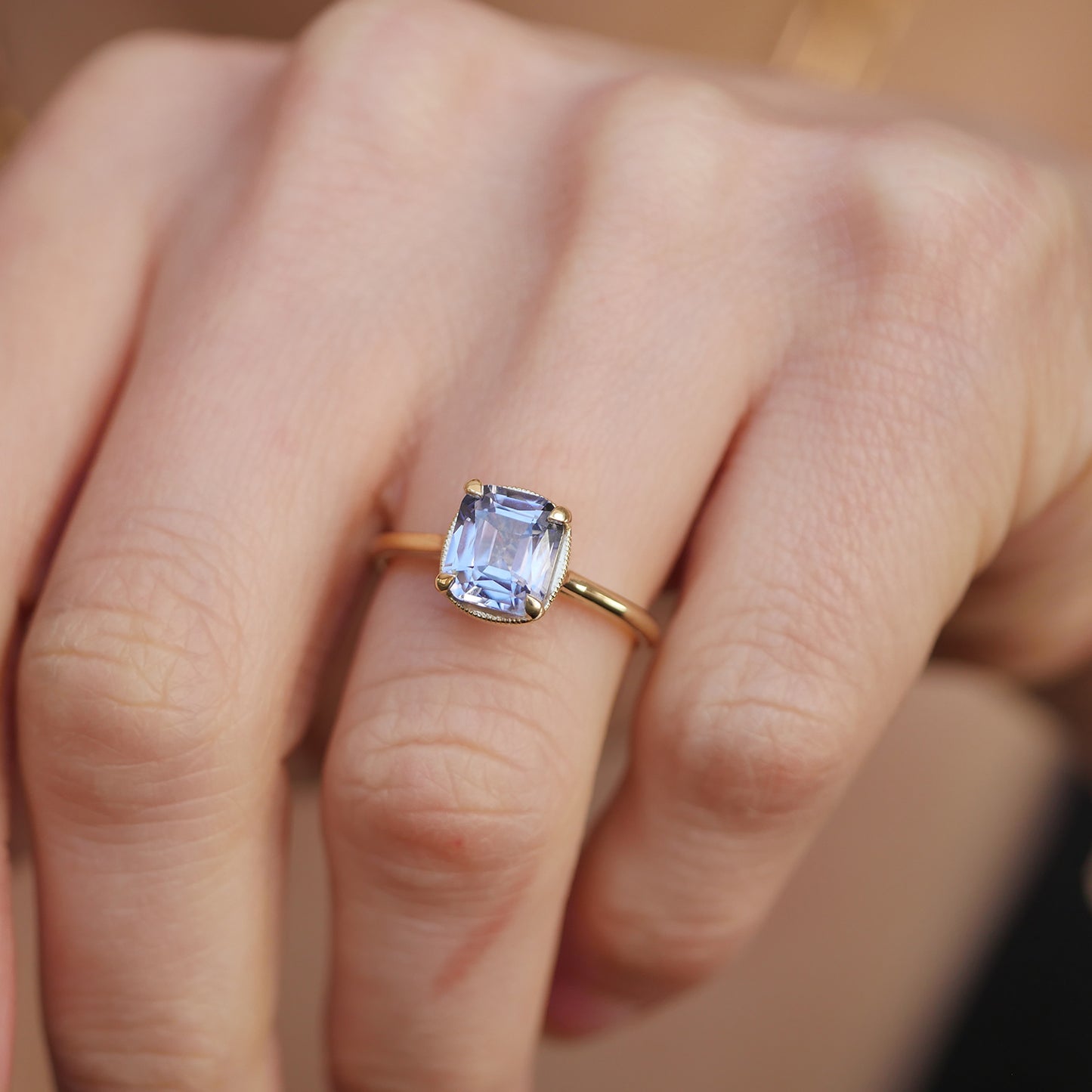 cornflower blue sapphire solitaire engagement ring