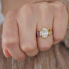 Custom Lab Diamond and Sapphire Cluster Ring