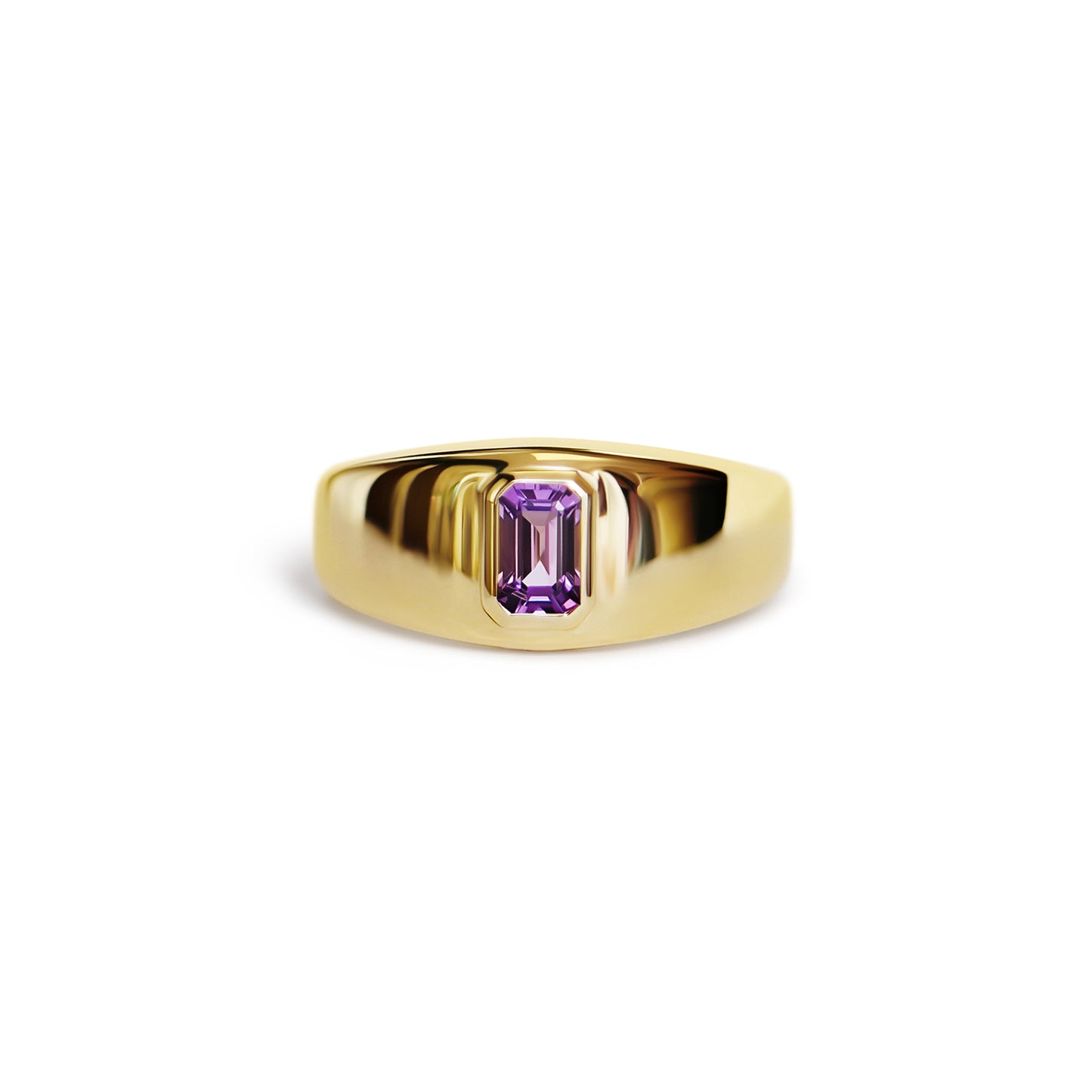 Custom Mens Signet Sapphire Ring