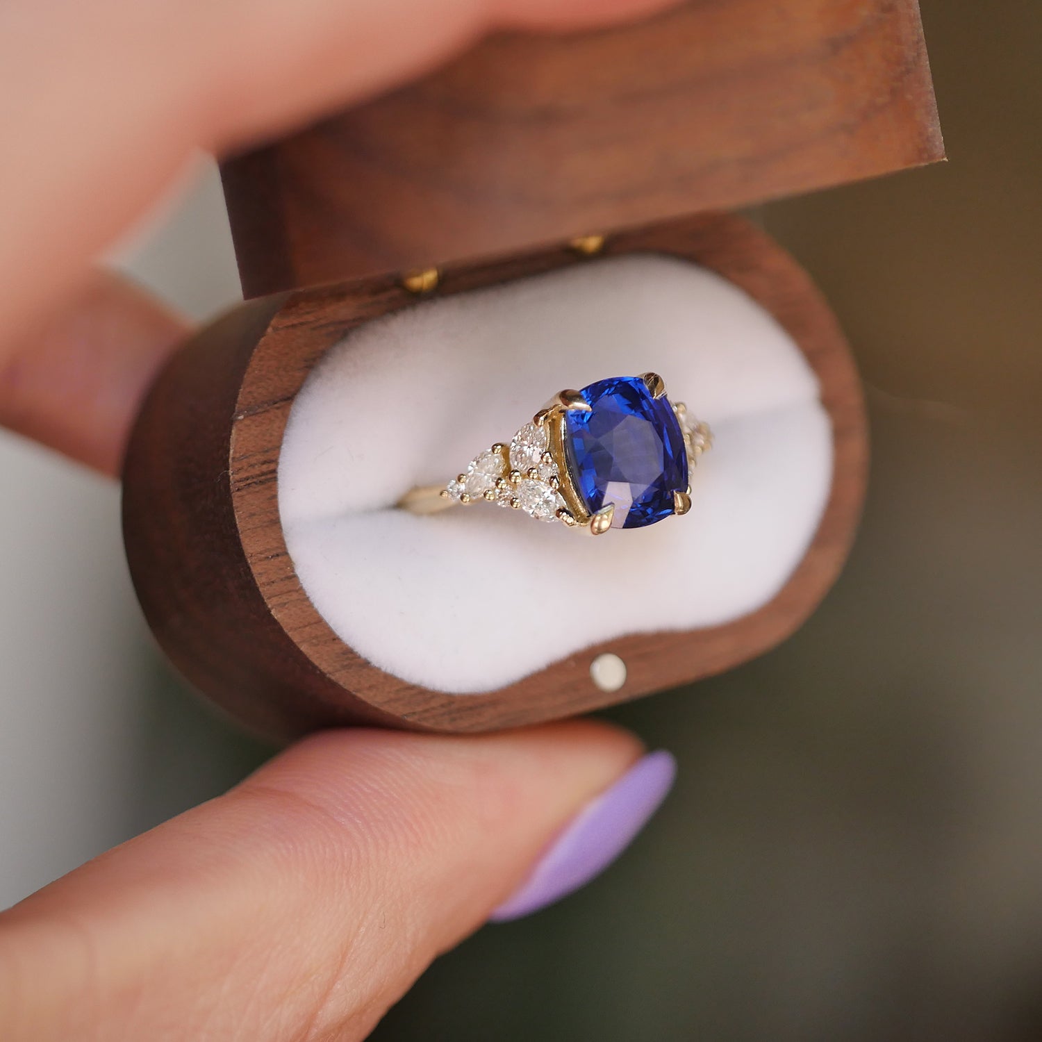 Custom Cushion Nouveau Diamond Mosaic Ring