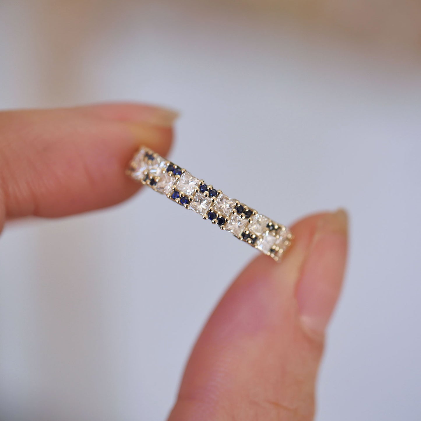 Custom Radiant Cut Asscher, Pave and Deco Brick Stacking Set