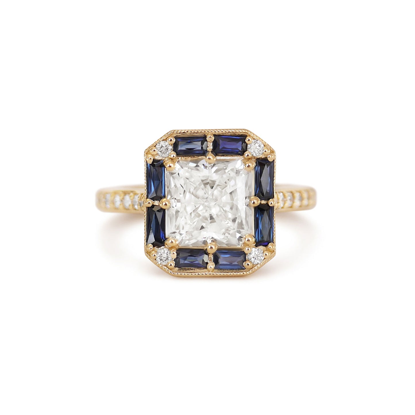 Custom Radiant Cut Asscher, Pave and Deco Brick Stacking Set